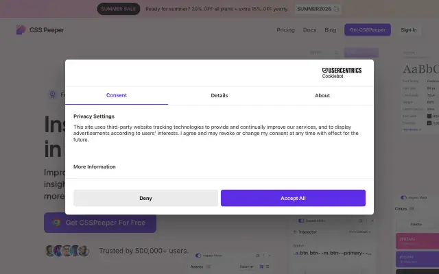 CSS Peeper preview