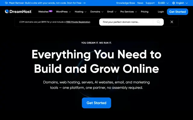 DreamHost preview