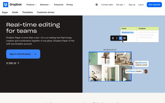 Dropbox Paper preview