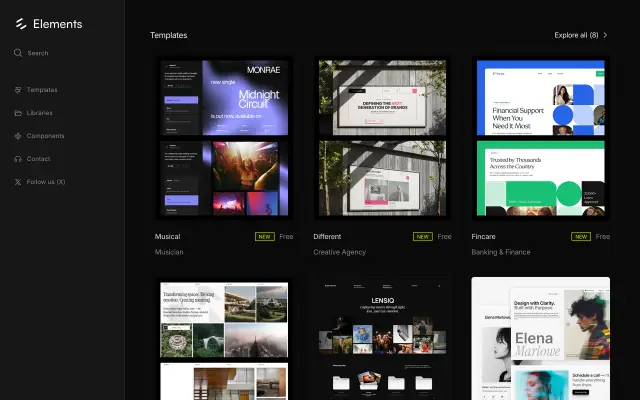 Elements Library preview