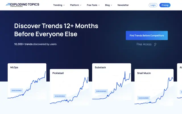 Exploding Topics preview