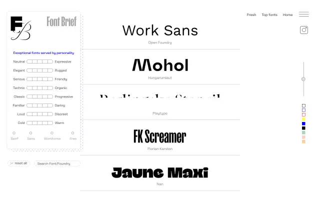 FontBrief preview
