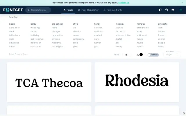 FontGet preview