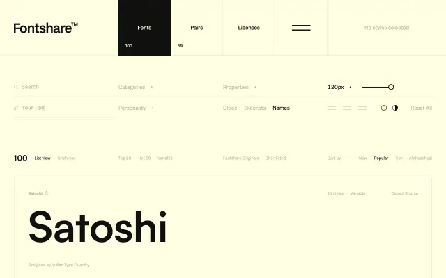Fontshare preview