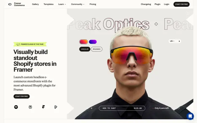 Framer Commerce preview