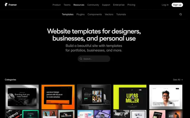 Framer Marketplace preview
