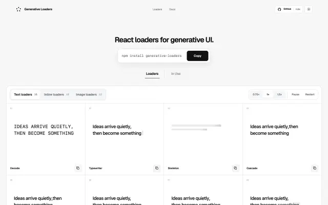 Generative Loaders preview