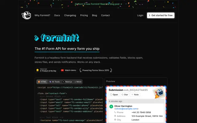 Getform preview