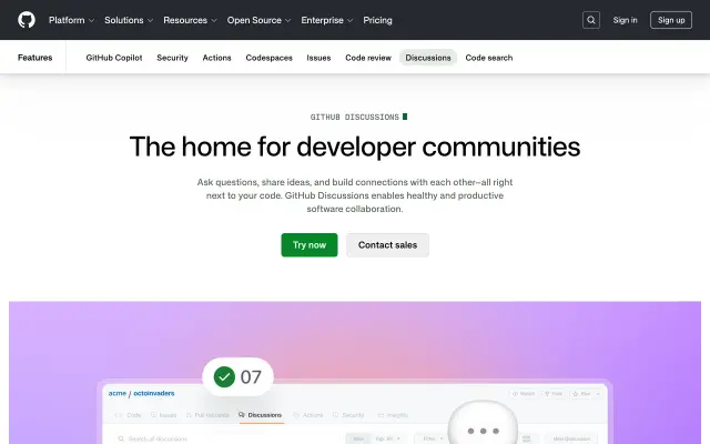 GitHub Discussions preview