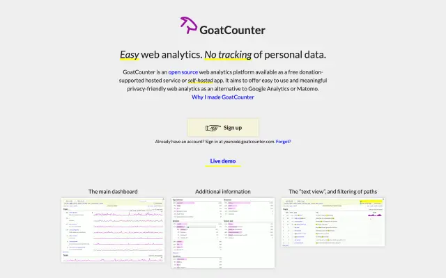 GoatCounter preview