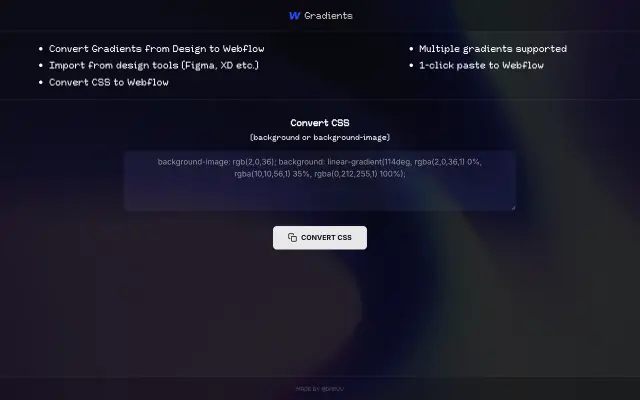 Gradient Generator Webflow preview