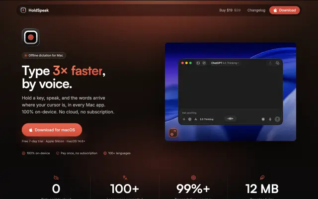 HoldSpeak preview