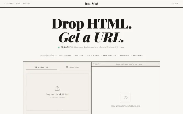 host-html preview