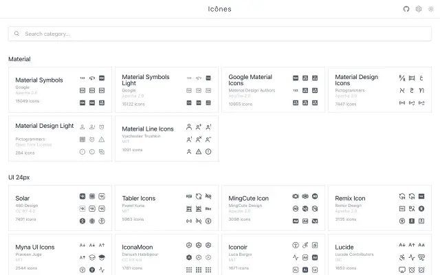 Icônes preview