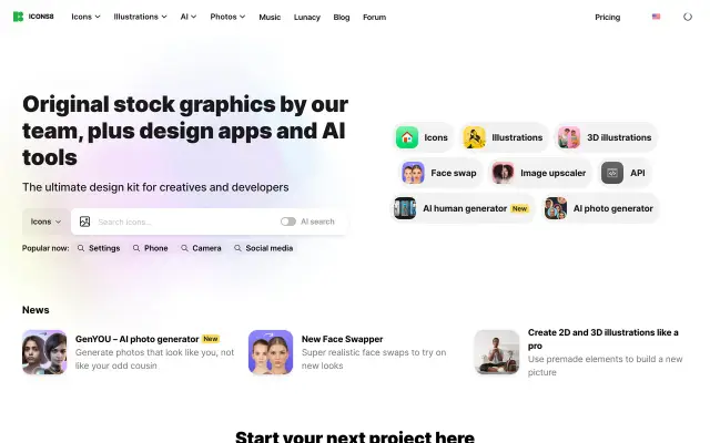 Icons8 preview