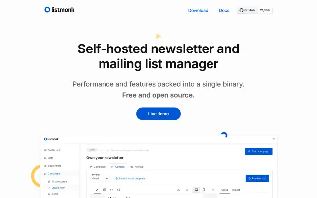 Listmonk preview