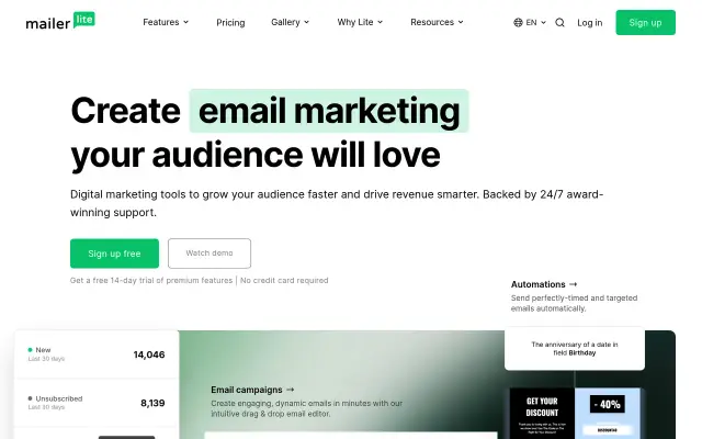 MailerLite preview