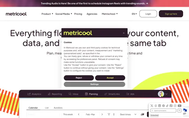 Metricool preview