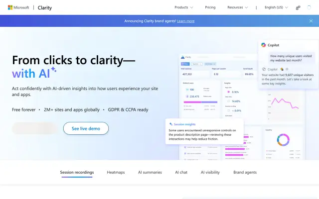 Microsoft Clarity preview