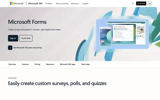 Microsoft Forms preview