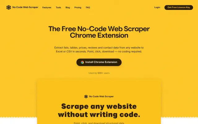 No Code Web Scraper preview
