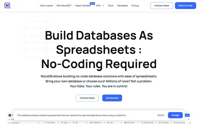NocoDB preview