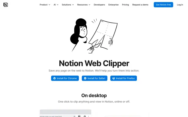 Notion Web Clipper preview