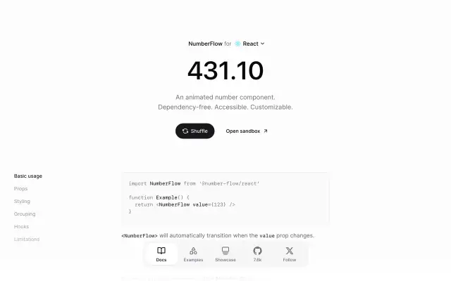 NumberFlow preview