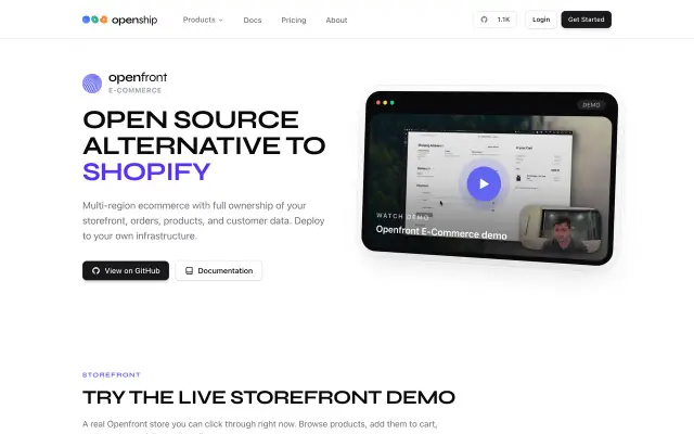 Openfront E-commerce preview