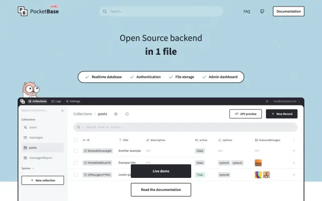 PocketBase preview
