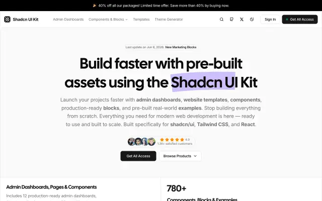 shadcn UI Kit preview