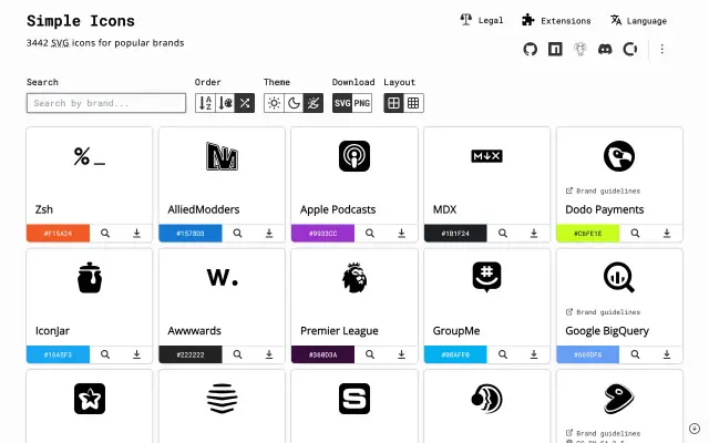Simple Icons preview