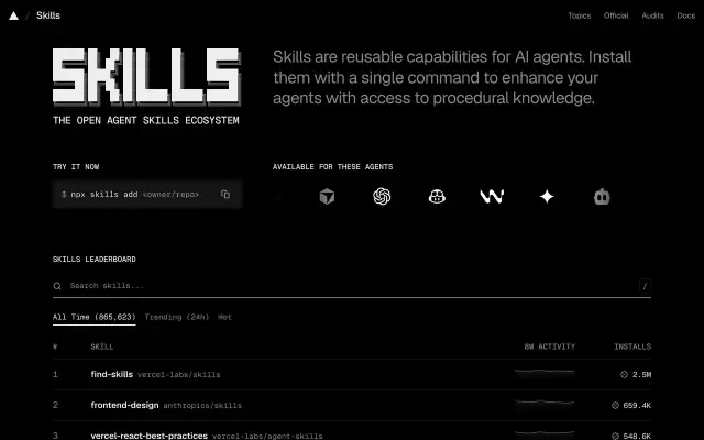 Skills.sh preview