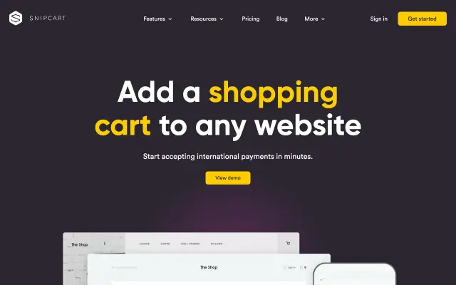Snipcart preview