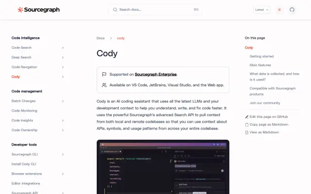 Sourcegraph Cody preview