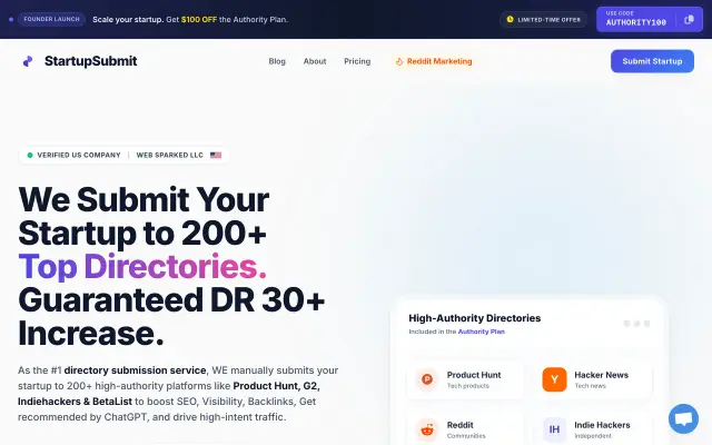 StartupSubmit preview