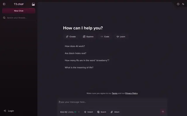 T3 Chat preview