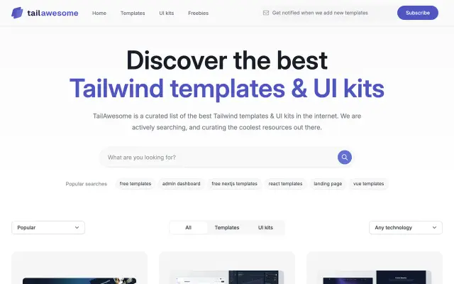 Tailwind Awesome preview