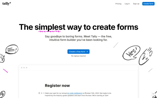 Tally Forms preview
