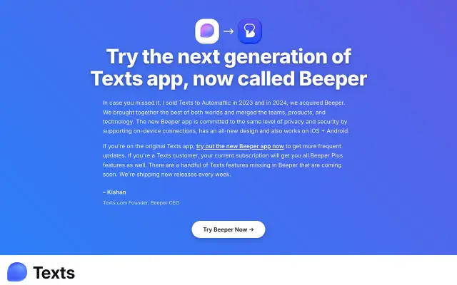 Texts preview