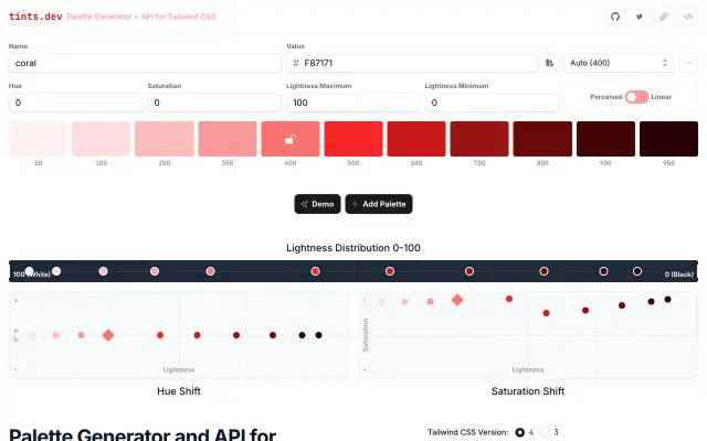 Tints.dev preview