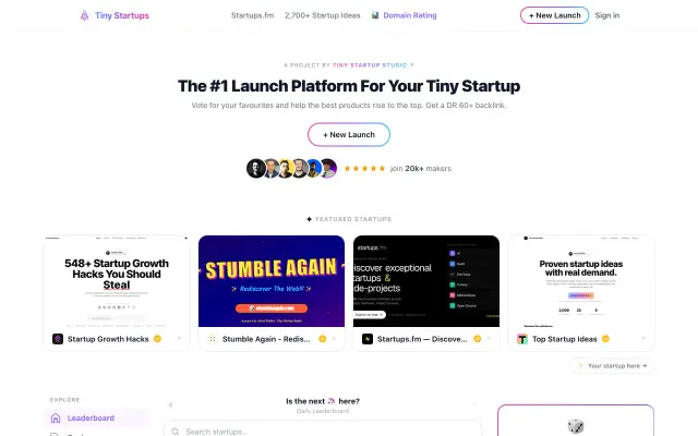 Tiny Startups preview