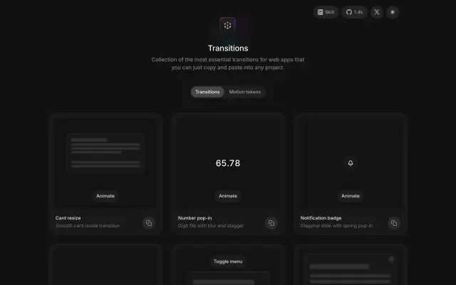 Transitions.dev preview