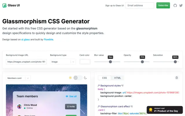 UI Glass Generator preview