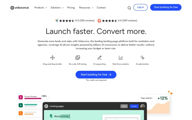 Unbounce preview