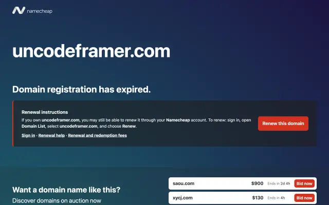 Uncode Framer preview