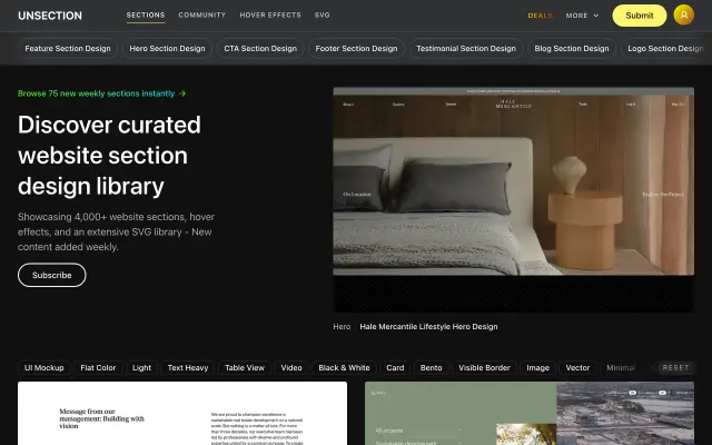 Unsection preview