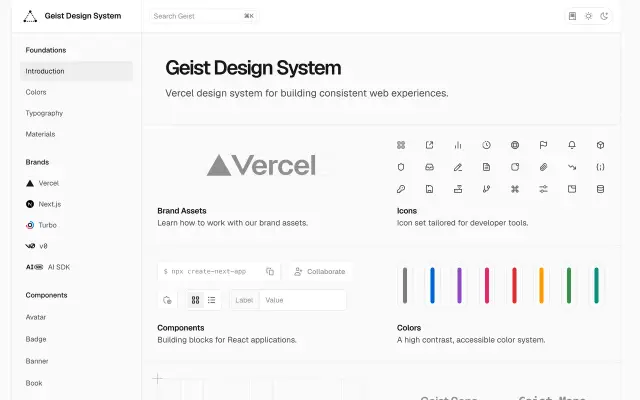 Vercel Geist preview