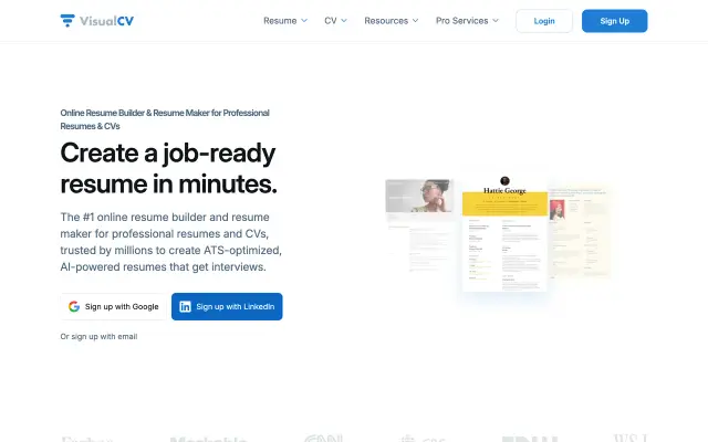 VisualCV preview