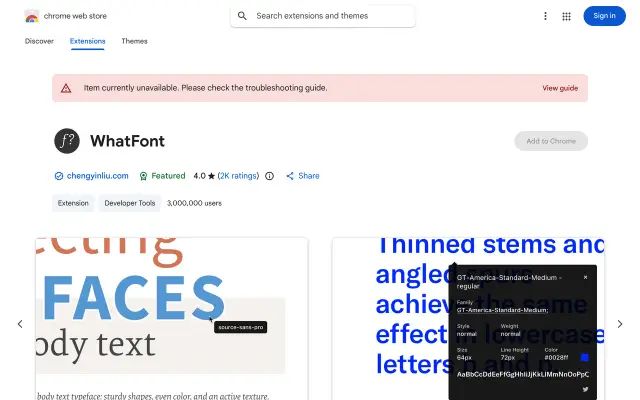 WhatFont preview
